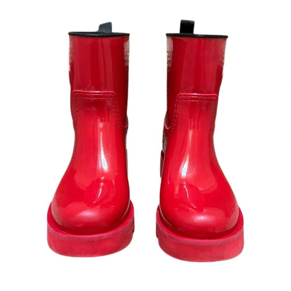 -SOLD -AUTHENTIC MONCLER sexy Glossy Red Rain Boots EU 40 US 9.5 - Picture 14 of 15